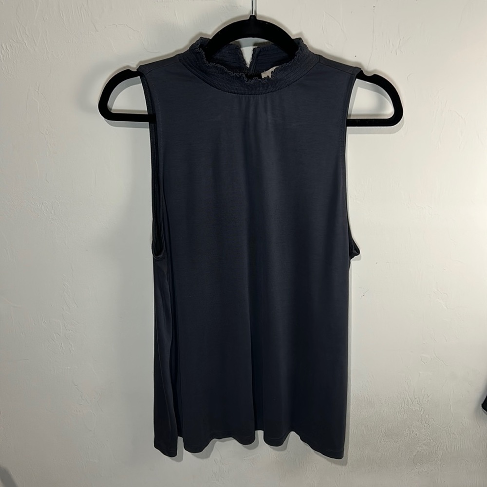 Dark Gray Mock Neck Sleeveless